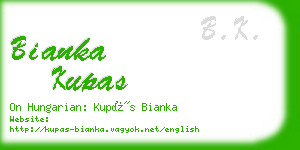 bianka kupas business card